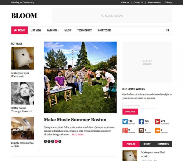 FameThemes Bloom WordPress Theme 1.0.1 FameThemes Bloom WordPress Theme 1.0.1