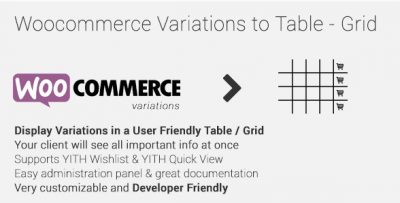 Woocommerce Variations To Table – Grid 1.4.8