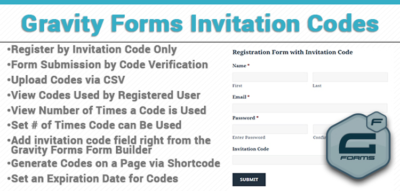 Gravity Forms Invitation Codes 3.0