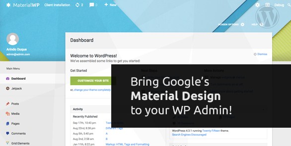 Material WP – Material Design Dashboard Theme 1.0.6
