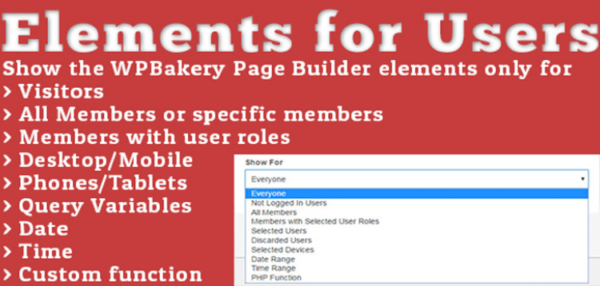Elements for Users - Addon for WPBakery Page Builder 1.5.6