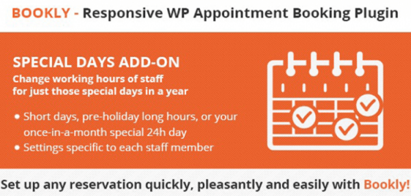 Bookly Special Days (Add-on) 5.3 Bookly Special Days (Add-on) 5.3