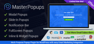 Master Popups - Wordpress Popup Plugin for Lead Generation. Get Subscribers and Grow Your Email List 3.8.6