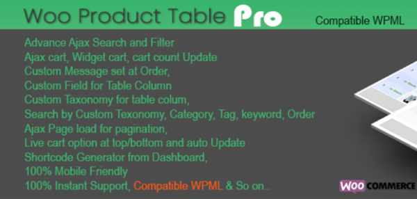 Woo Products Table Pro - Making Quick Order Table 1.9.7
