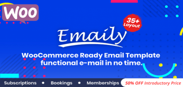 Emaily | WooCommerce Responsive Email Template + Subscriptions + Bookings + Memberships Compatible 1.0.0 Emaily | WooCommerce Responsive Email Template + Subscriptions + Bookings + Memberships Compatible 1.0.0