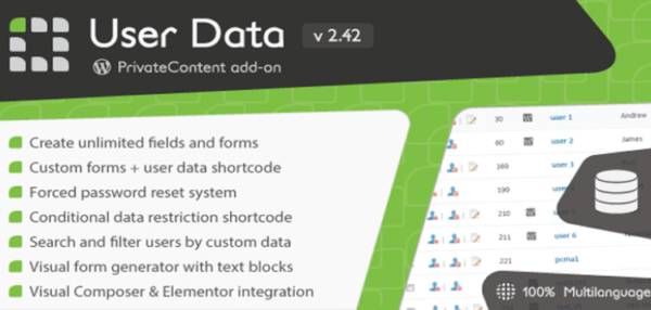 PrivateContent - User Data add-on 3.5.4