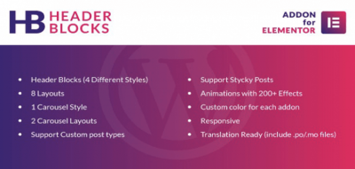 Header Blocks for Elementor - WordPress Plugin  1.0