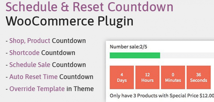 Schedule, Reset Countdown Plugin WooCommerce | WooCP  1.0.0