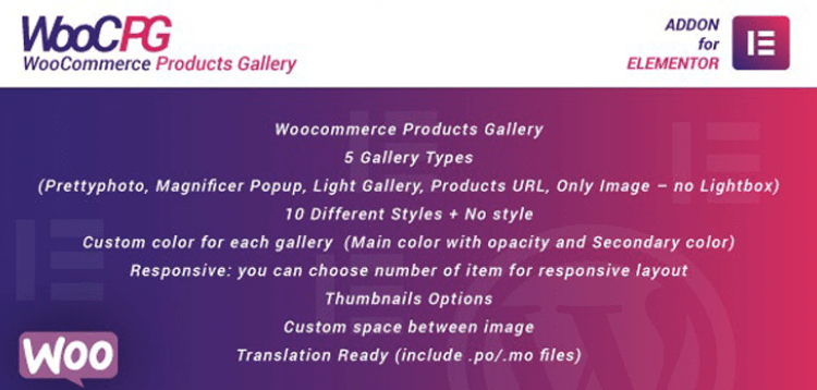 WooCommerce Products Gallery for Elementor WordPress Plugin  1.0