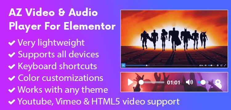AZ Video and Audio Player Addon for Elementor  2.0.0