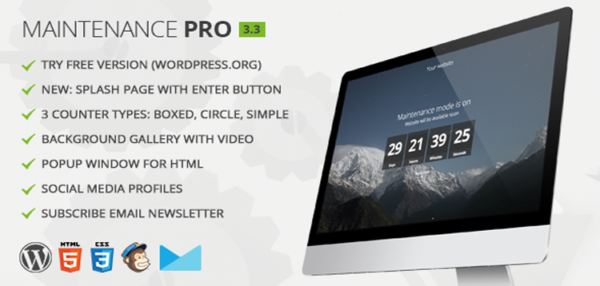 Maintenance PRO - WordPress plugin 3.6.2 Maintenance PRO - WordPress plugin 3.6.2