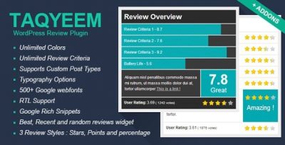 Taqyeem - WordPress Review Plugin 2.7.0