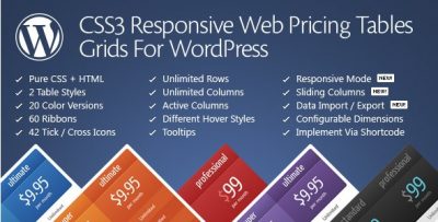 CSS3 Responsive WordPress Compare Pricing Tables 11.3