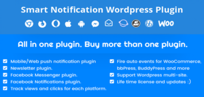 Smart Notification Wordpress Plugin Web & Mobile Push 9.3.9