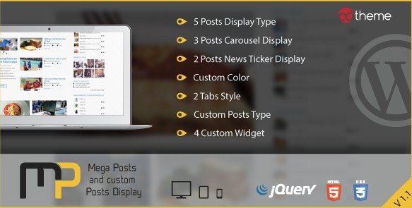 Mega Posts and Custom Posts Display WP Plugin 1.1 Mega Posts and Custom Posts Display WP Plugin 1.1