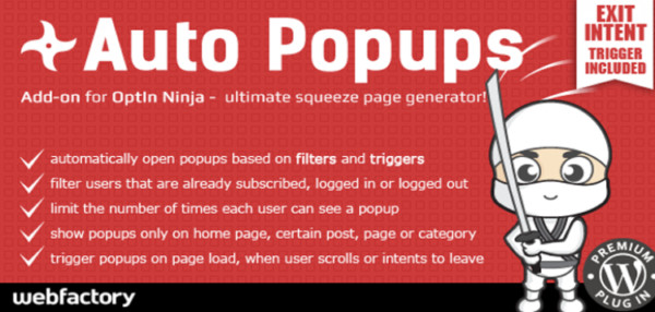 Auto Popups add-on for OptIn Ninja 1.1.5 Auto Popups add-on for OptIn Ninja 1.1.5