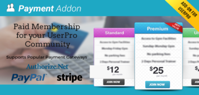 Payment Addon for UserPro 3.0