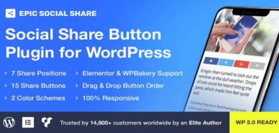 Epic Social Share Button for WordPress & Add Ons for Elementor & WPBakery Page Builder  1.0.0
