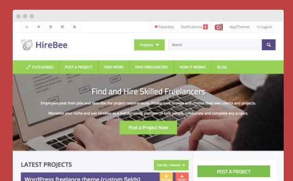 AppThemes Hirebee WordPress Themes 1.4.10