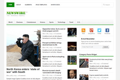 Theme Junkie Newswire WordPress Theme 2.1.1