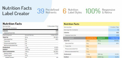 Nutrition Facts Label Creator  1.2.0