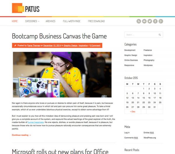 FameThemes Patus WordPress Theme 1.0.6