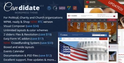 Candidate – Political Nonprofit Church WordPress Theme 3.2