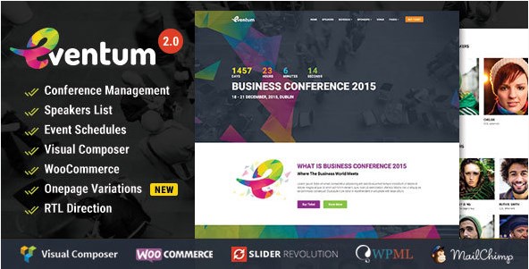 Eventum – Conference & Event WordPress Theme  2.9