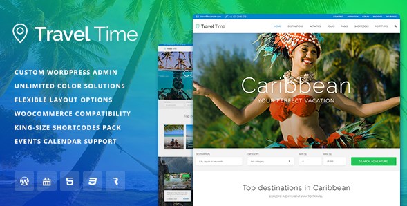 Travel Time – Tour Hotel & Vacation Travel WordPress Theme 1.2.8