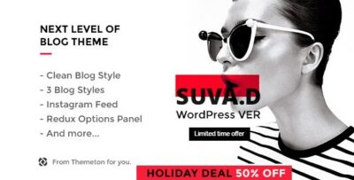SUVAD – Personal Blog WP Theme 1.1