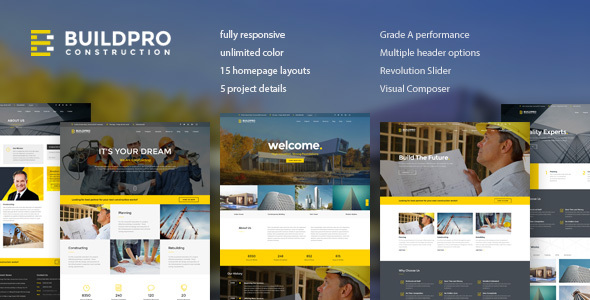 BuildPro - Business, Building & Construction WordPress Theme  1.16
