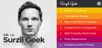 Geek - Personal Resume & Portfolio WordPress Theme 1.3