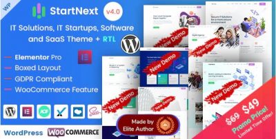 StartNext - IT Startups and Digital Services WordPress Theme 4.3.0