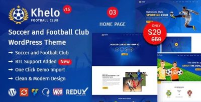 Khelo - Soccer WordPress Theme 2.8.2