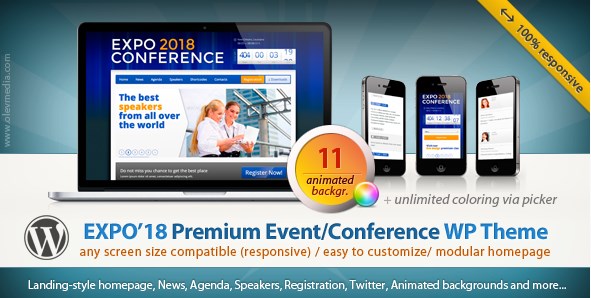 Expo18 – Responsive Event Conference WordPress Theme  1.2.4