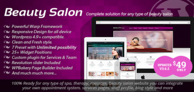 Beauty Salon - Responsive WordPress Template  3.6.3