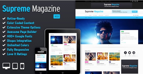 Supreme – Retina Responsive Magazine/Blog WP Theme 1.6.20