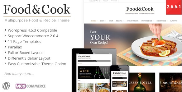 Food & Cook – Multipurpose Food Recipe WP Theme 2.6.7