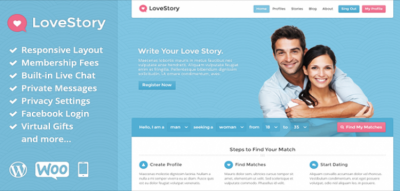 LoveStory - Dating WordPress Theme 1.21
