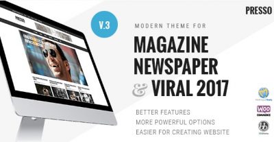 PRESSO – Modern Magazine Newspaper Viral Theme 4.0.0