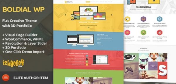 Boldial WP - Flat Creative Theme with 3D Portfolio  2.9