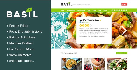 Basil Recipes – A Recipe-Powered WordPress Theme  2.0.1