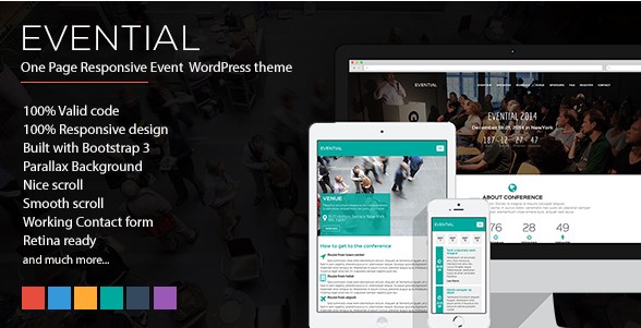 Evential – One Page Responsive Event WordPress Theme  1.4.1