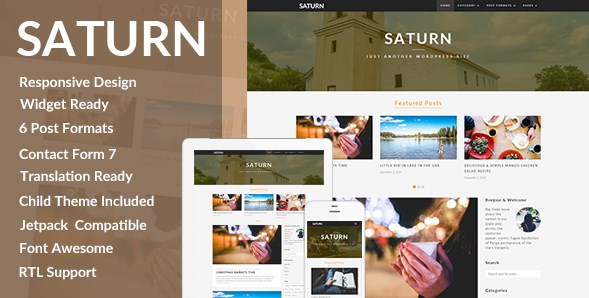 SATURN – A Personal/Travel WordPress Blog Theme 1.0.4.1