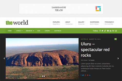 Theme Junkie TheWorld WordPress Theme 1.0.4