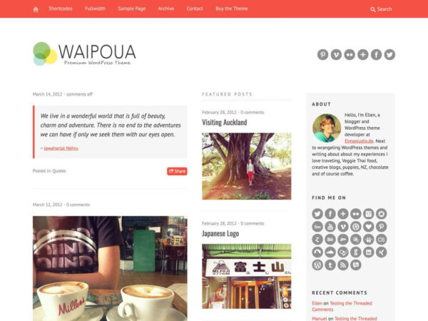 Elmastudio Waipoua WordPress Theme 1.1.3
