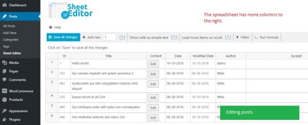 WP Sheet Editor Editable Frontend Tables 2.4.45