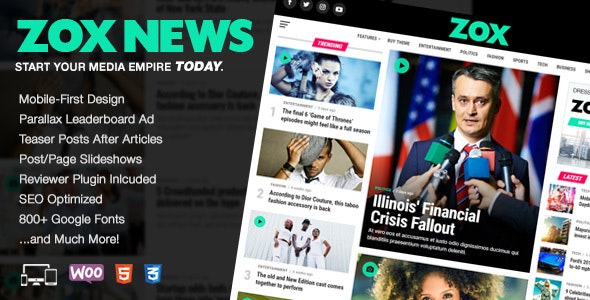 Zox News - Professional WordPress News & Magazine Theme 3.17.1